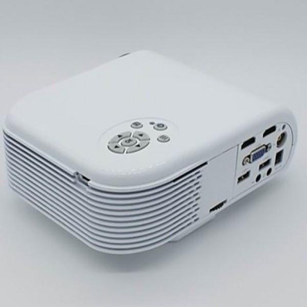 H88 Ultra Portable 180LM 153600 RGB Pixels LED Projector with Remote Control Compatible Computer Mobile Phone U Disk  