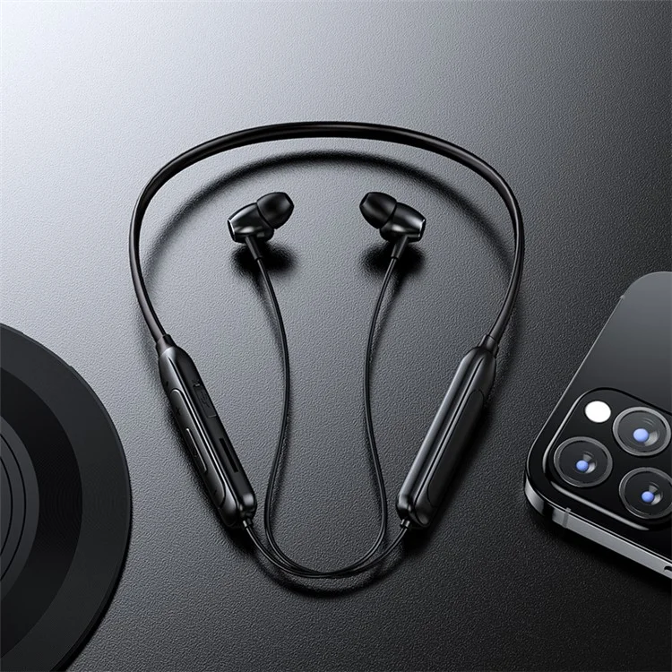 M61 Bluetooth 5.1 Neck-mounted Earphone Stereo Wireless Magnetic Suction Sports Headset Earbuds - Black