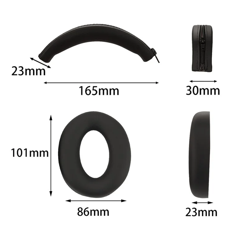 For SoundPEATS Space Headset Silicone Case Bluetooth Earphone Ears Caps with Head Beam Cover - Black