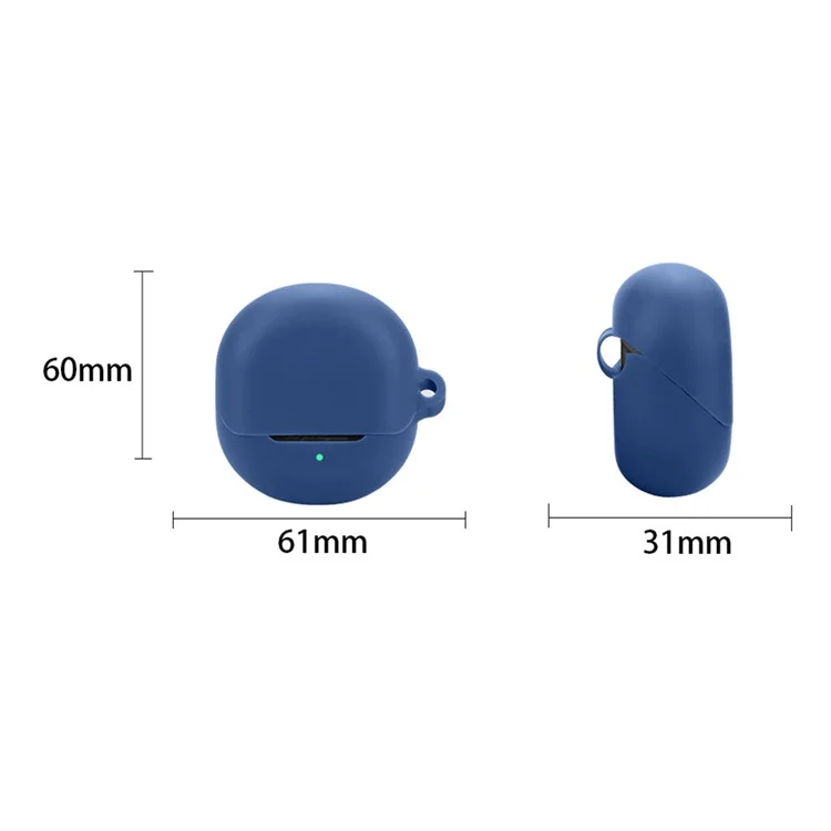 For SoundPEATS Air5 Earphone Silicone Case Earbud Cover with Anti-Loss Hanging Buckle - Dark Blue