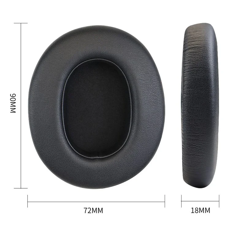 1 Pair For Edifier W830BT / W860NB Headphone Earpads Protein Leather Replacement Earmuffs - Black