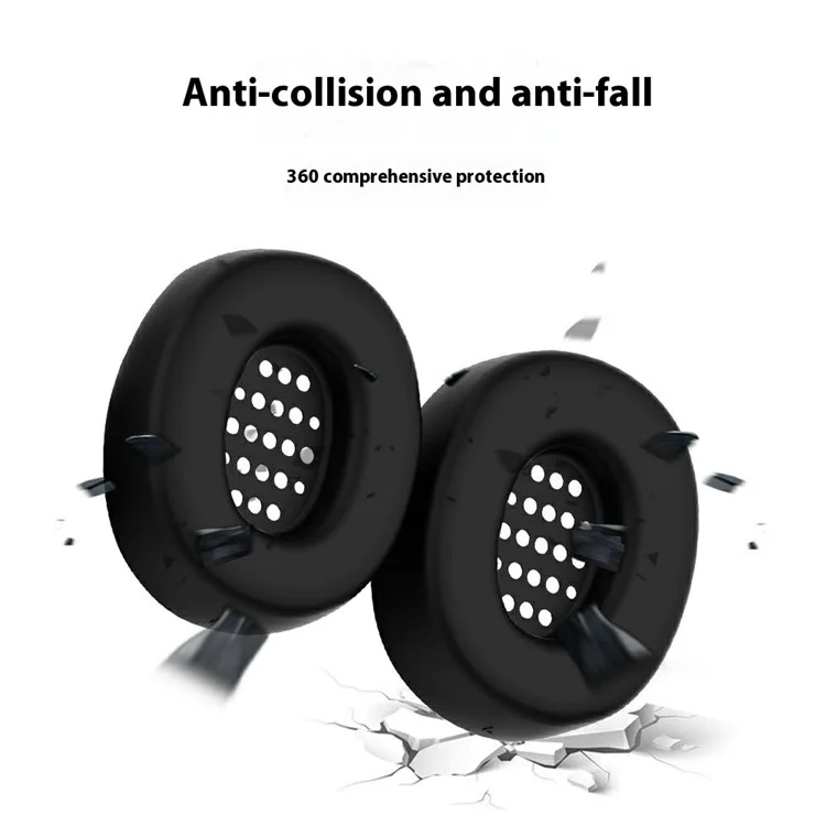 1 Pair Earpad Silicone Case for JBL Tune 770NC On-Ear Headphone Cushion Protective Cover - Black