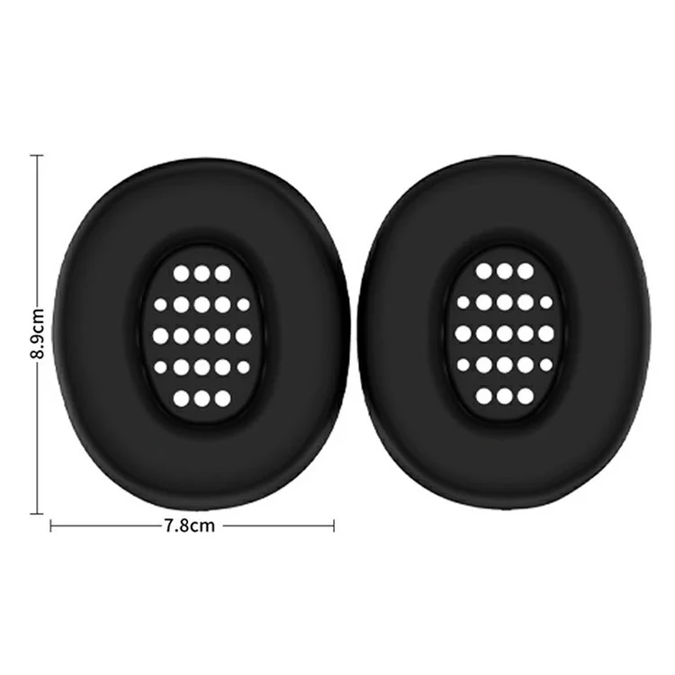 1 Pair Earpad Silicone Case for JBL Tune 770NC On-Ear Headphone Cushion Protective Cover - Black