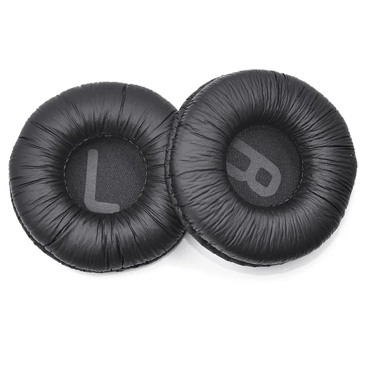 1 Pair Earmuff Cover Cushion for Jabra Revo Wireless Bluetooth Headset Wrinkled Protein Leather Ear Pads - Black