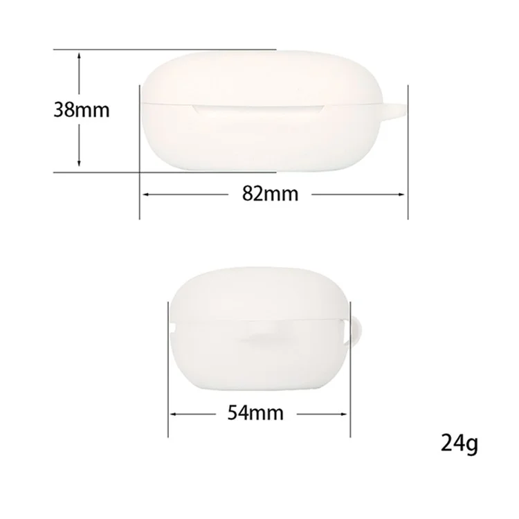 For JBL FREE II Bluetooth Wireless Earphone Silicone Case Drop-proof Charging Box Cover Protector with Anti-loss Hook - White