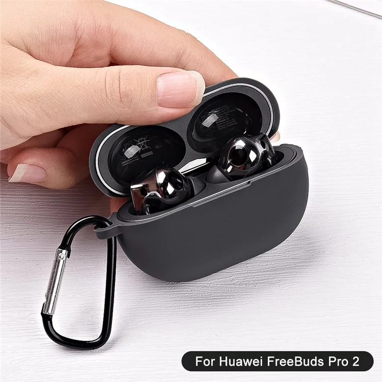 Silicone Case for Huawei FreeBuds Pro 2 All-inclusive Protection Earphone Case Bluetooth Headset Cover with Anti-Lost Buckle