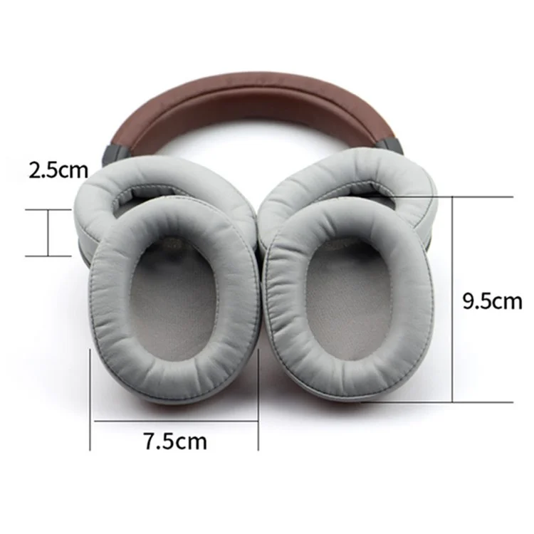 1 Pair Headphone Earpads for Audio Technica ATH-MSR7 / M50X / M20 / M40 / M40X, Protein Leather Earphone Cap Cushion Replacement