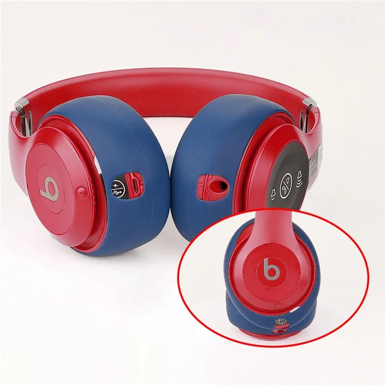 1 Pair For Beats Studio3 Wireless Headphone Earpad Silicone Protective Case - Dark Blue