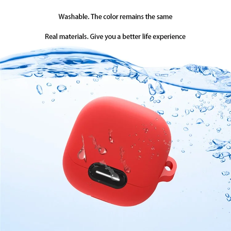 For Anker Soundcore Liberty 4 NC Anti-drop Bluetooth Earphone Silicone Cover with Anti-lost Buckle - Red