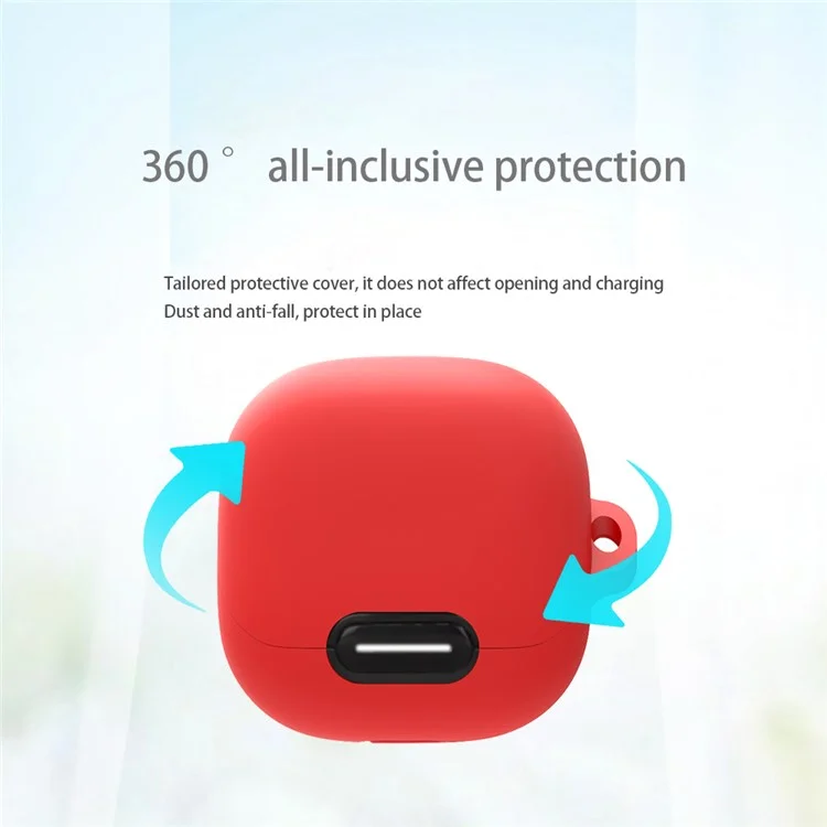 For Anker Soundcore Liberty 4 NC Anti-drop Bluetooth Earphone Silicone Cover with Anti-lost Buckle - Red