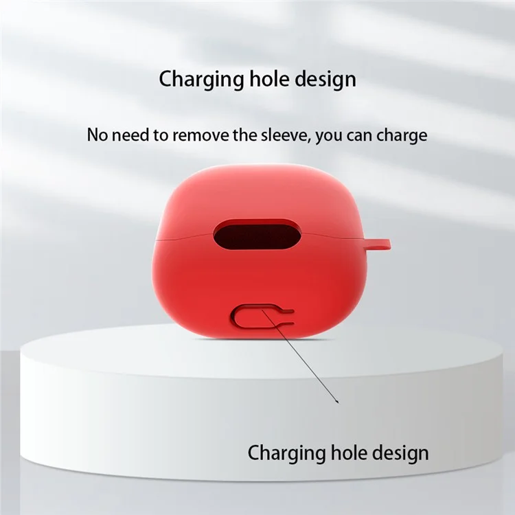 For Anker Soundcore Liberty 4 NC Anti-drop Bluetooth Earphone Silicone Cover with Anti-lost Buckle - Red