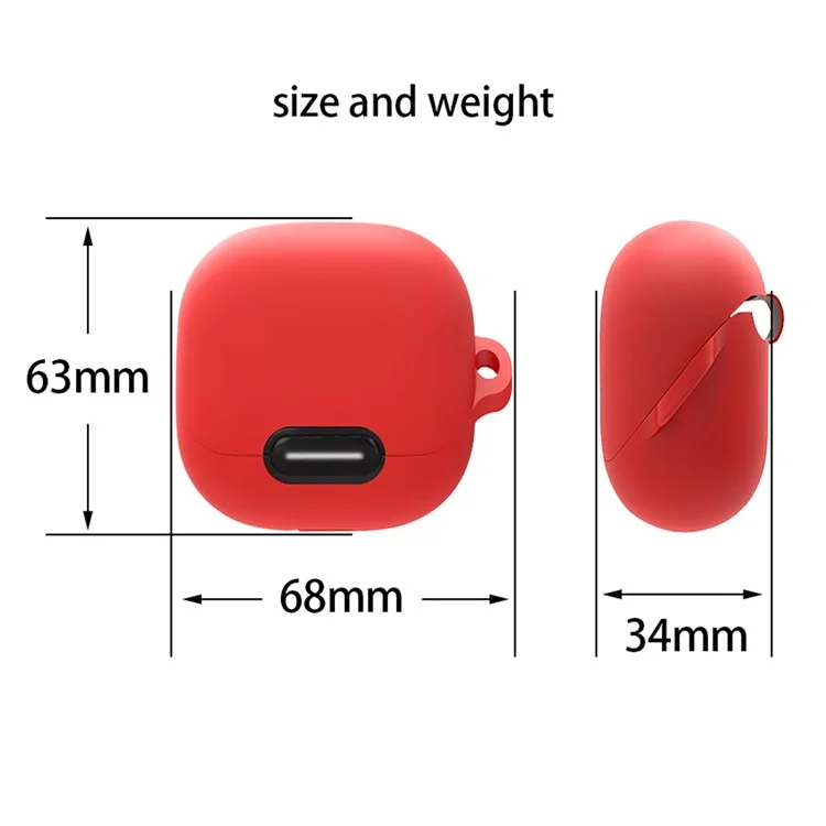 For Anker Soundcore Liberty 4 NC Anti-drop Bluetooth Earphone Silicone Cover with Anti-lost Buckle - Red