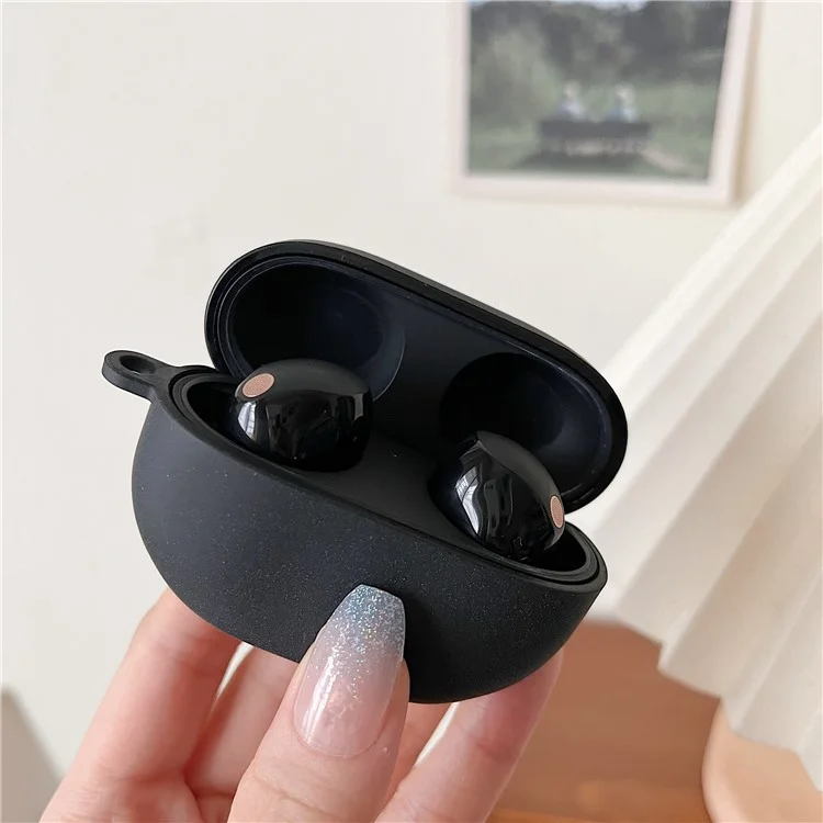 For Sony WF-1000XM5 Bluetooth Earphone Protective Case Matte Hard PC Earbud Cover - Black