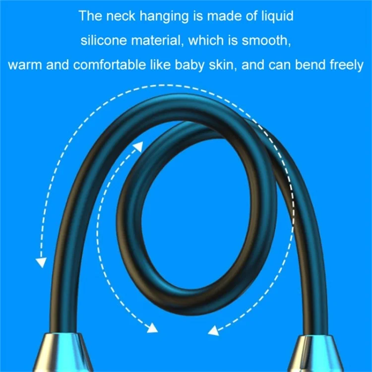 Wireless Neck Hanging Earphones Magnetic Sports Bluetooth Neckband Headphones - Black