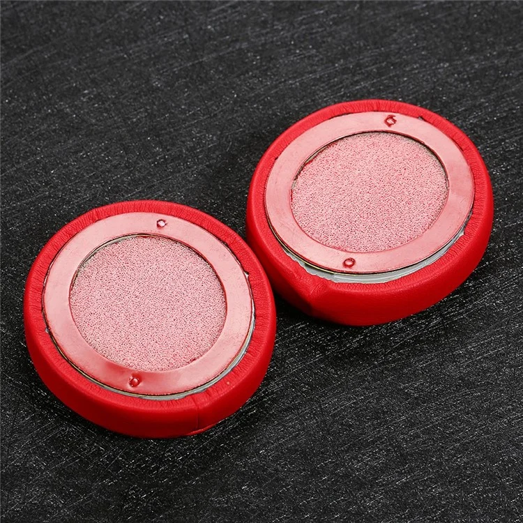 Replacement Protein Leather Memory Foam Around Ear Cups Cushion for Beats SOLO 2 / 3 Wireless On Ear Headphone - Red