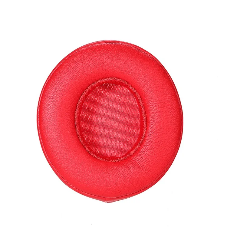 Replacement Protein Leather Memory Foam Around Ear Cups Cushion for Beats SOLO 2 / 3 Wireless On Ear Headphone - Red